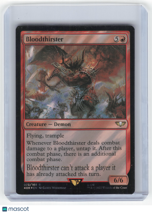 2022 Magic: The Gathering Bloodthirster 40K Mythic Surge Foil #073 Near Mint
