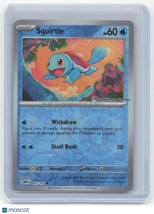 2023 Squirtle Pokemon 151 Reverse Holo #7/165 Near Mint (Pokemon Center)