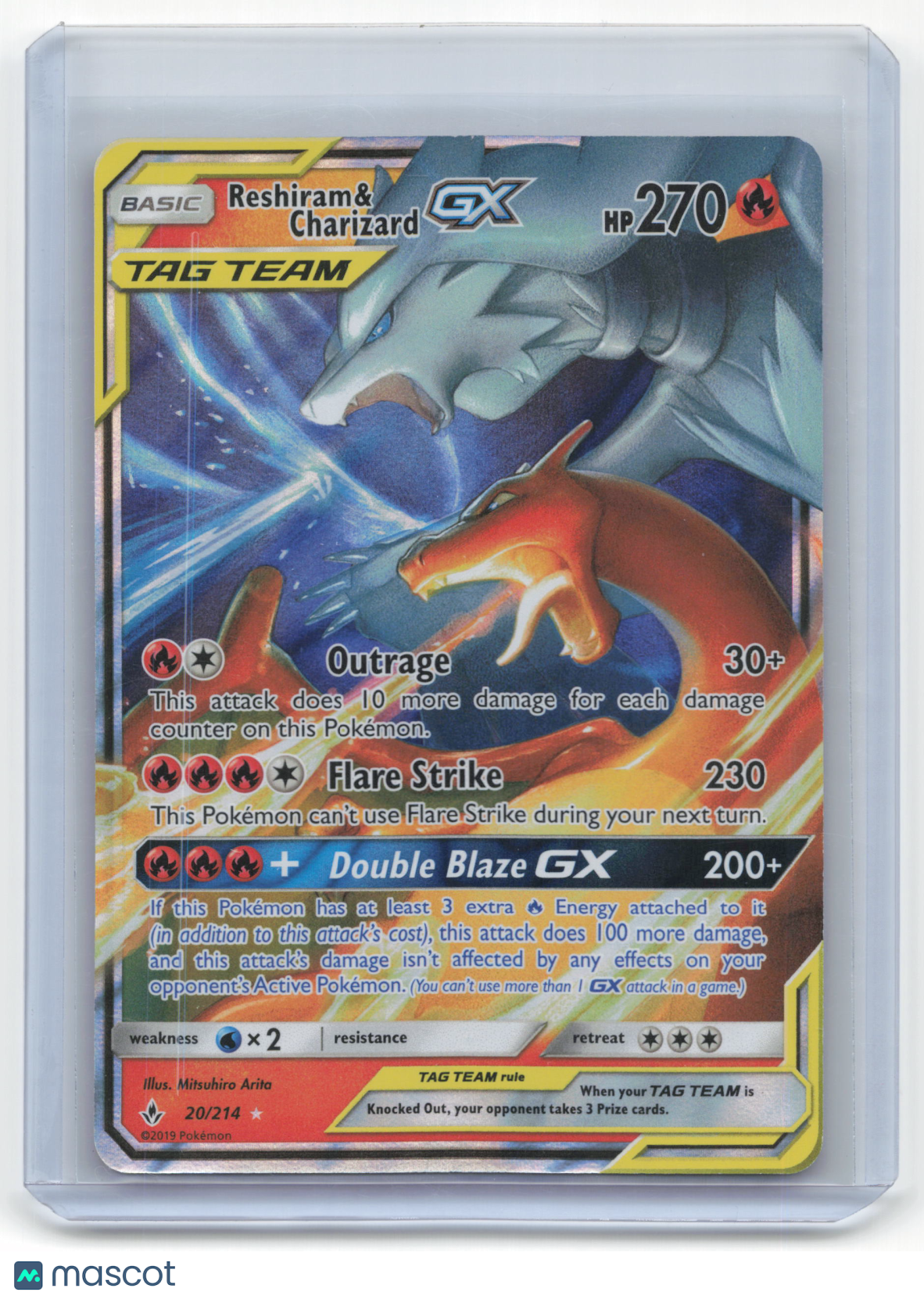 2019 Pokemon Reshiram & Charizard GX Unbroken Bonds Rare #20/214 Near Mint