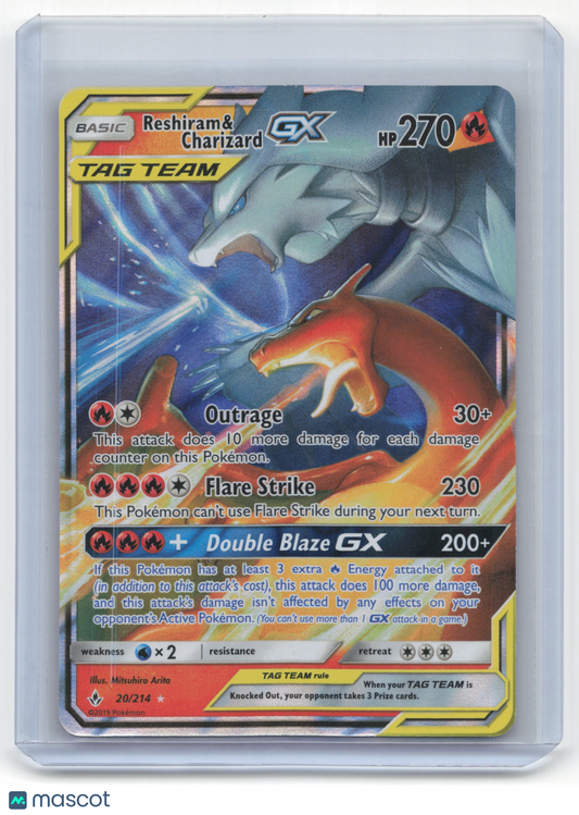 2019 Pokemon Reshiram & Charizard GX Unbroken Bonds Rare #20/214 Near Mint