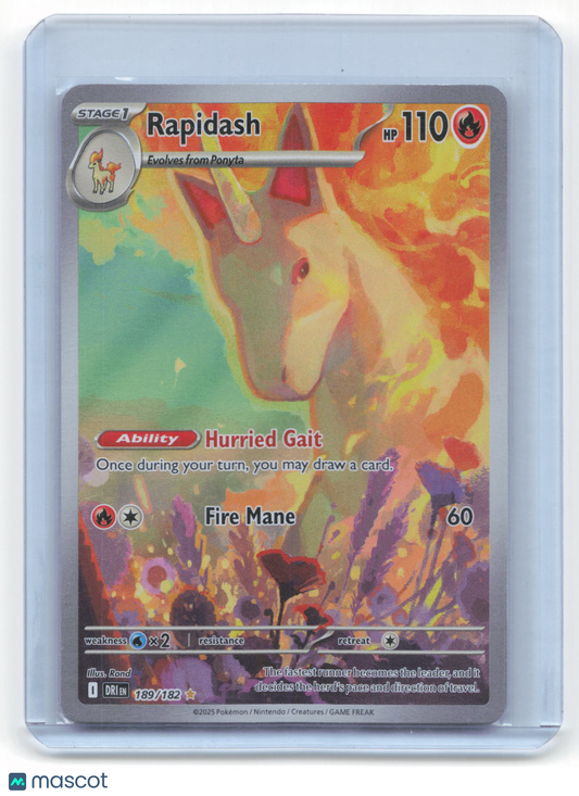 2025 Pokemon Rapidash Destined Rivals Illustration Rare #189/182 Near Mint