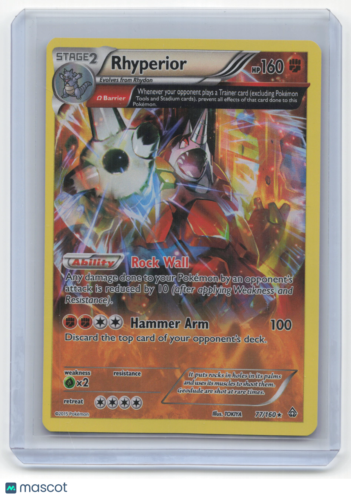 2015 Pokemon Rhyperior Primal Clash Rare #77/160 Near Mint