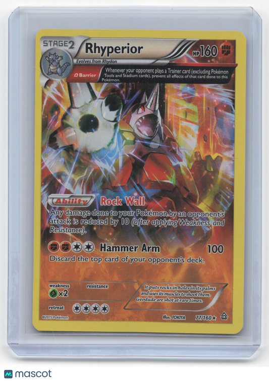 2015 Pokemon Rhyperior Primal Clash Rare #77/160 Near Mint