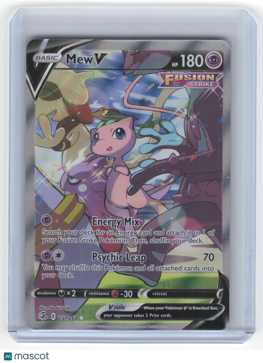 Pokemon Mew V 2021 Fusion Strike Ultra Rare Holo #251/264 Near Mint