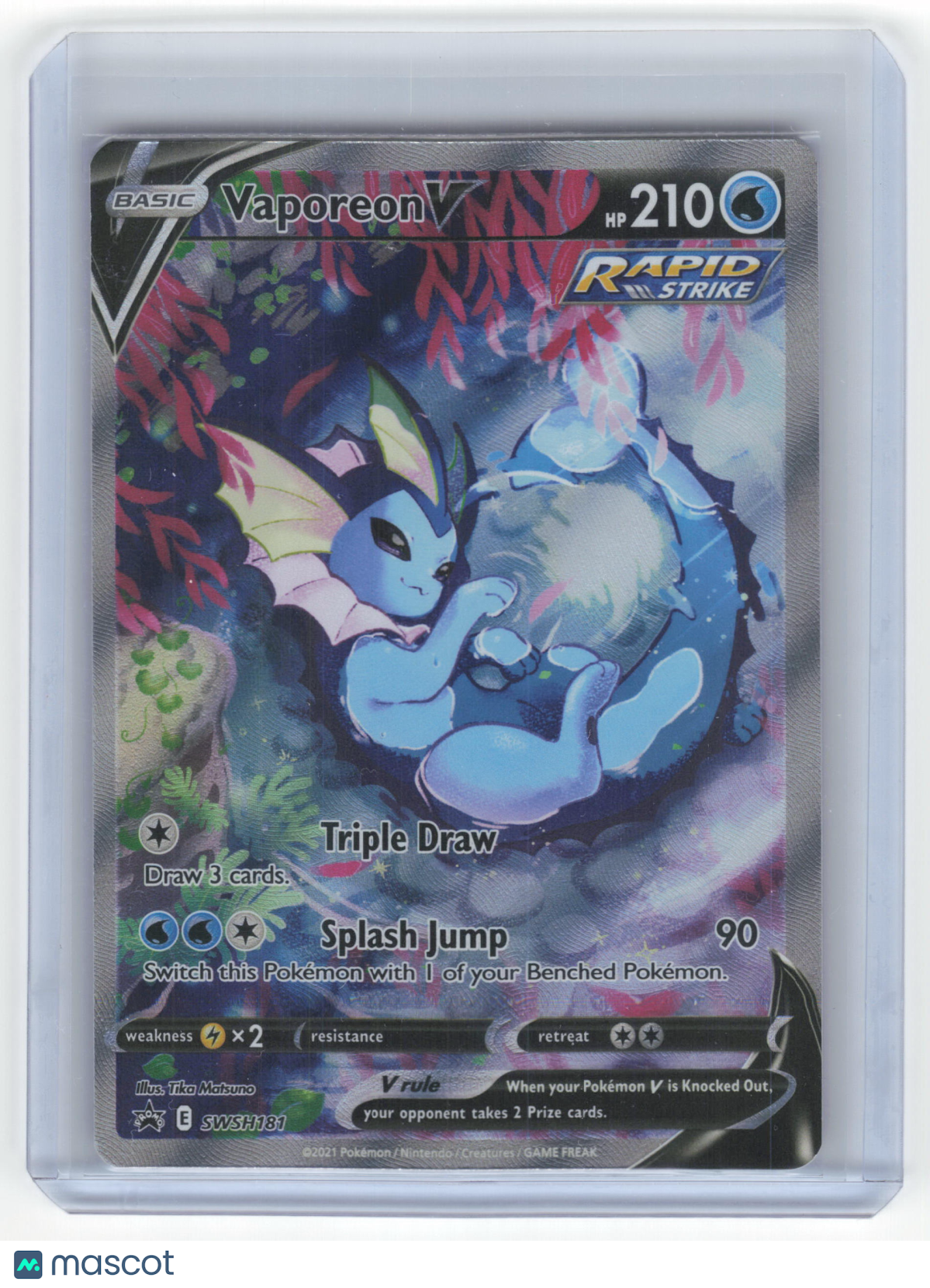 2021 Pokemon Vaporeon V Sword & Shield Promos Black Star Promo Holo #SWSH181 NM