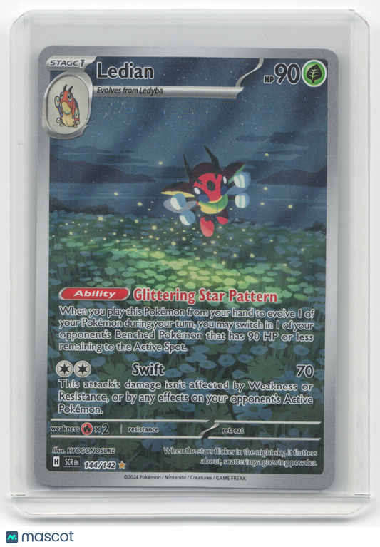 2024 Pokemon Ledian Stellar Crown Illustration Rare Holo #144/142 Near Mint