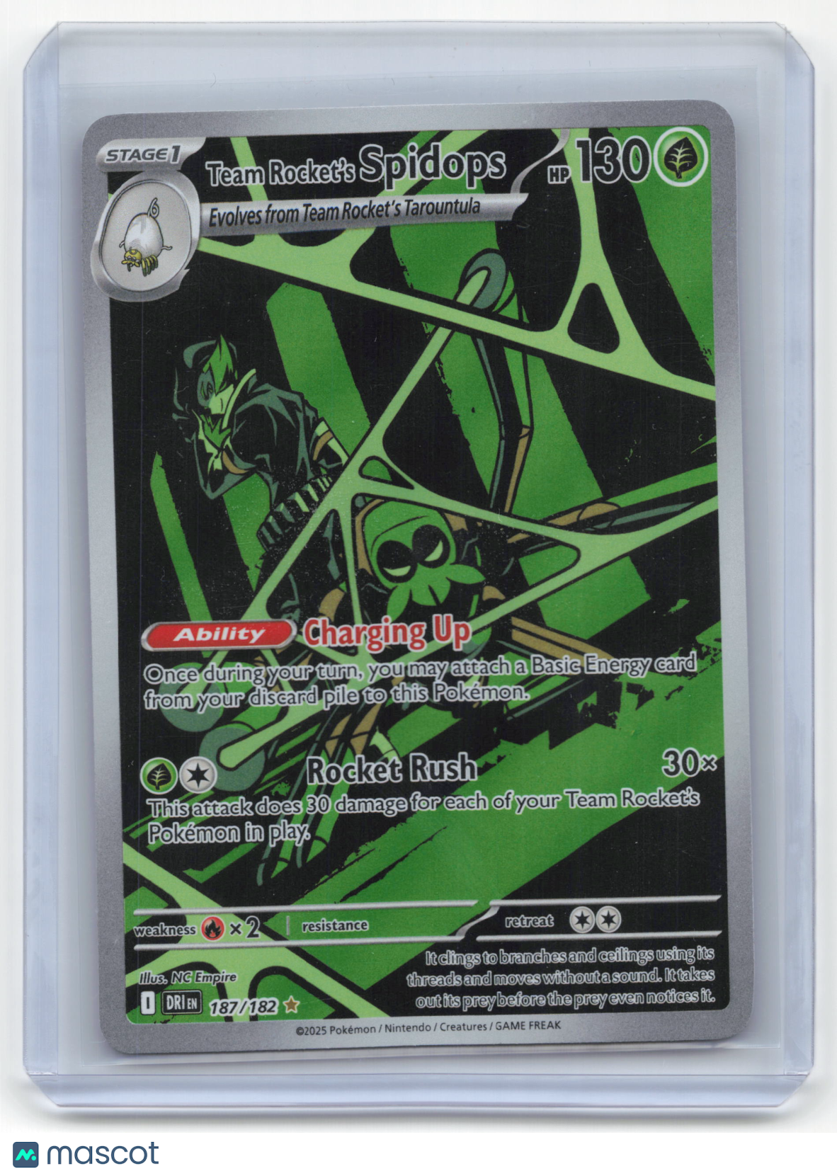 2025 Pokemon Team Rocket's Spidops Destined Rivals Illustration Rare #187/182 NM