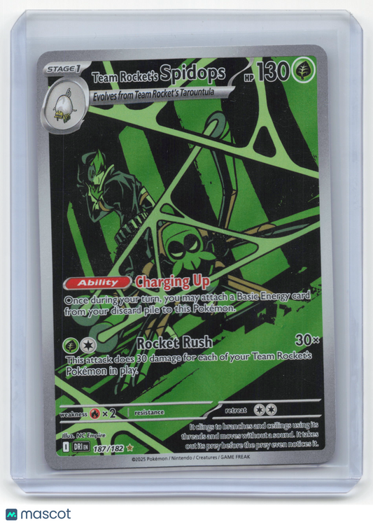 2025 Pokemon Team Rocket's Spidops Destined Rivals Illustration Rare #187/182 NM