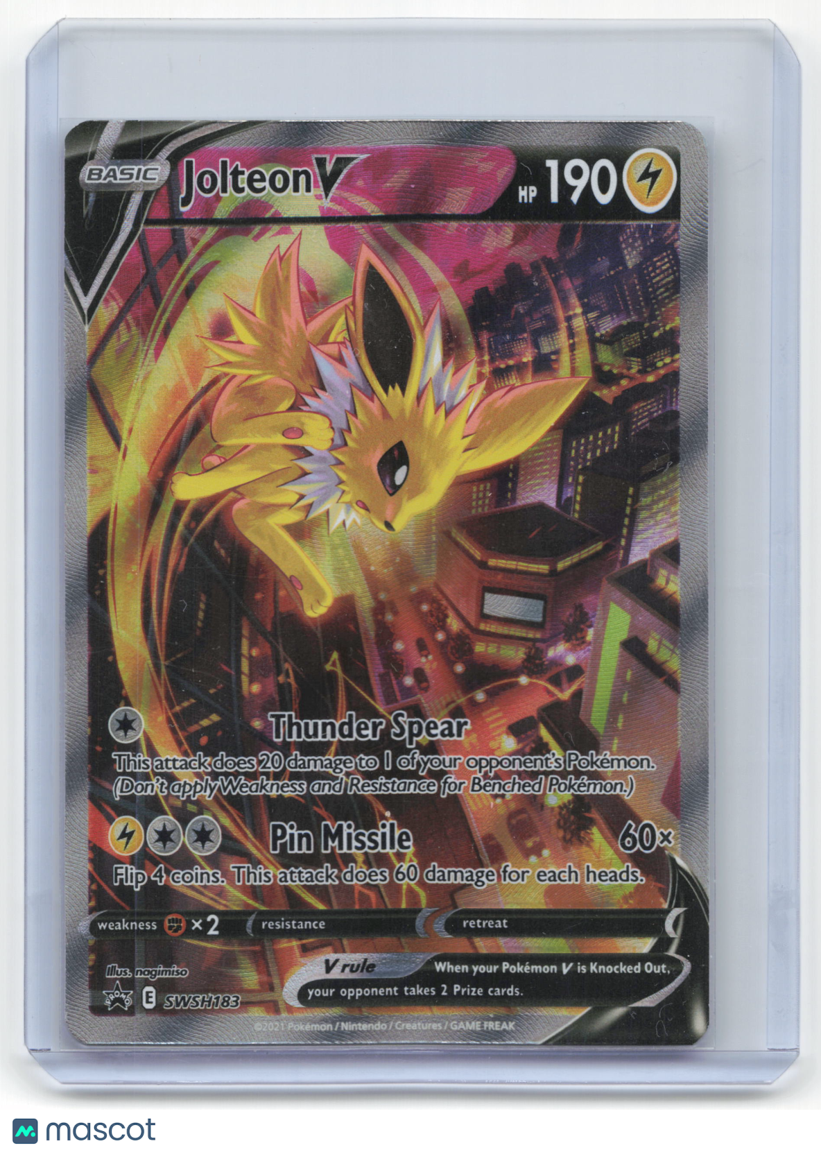 2021 Pokemon Jolteon V Sword & Shield Black Star Promo Holo #SWSH183 Near Mint