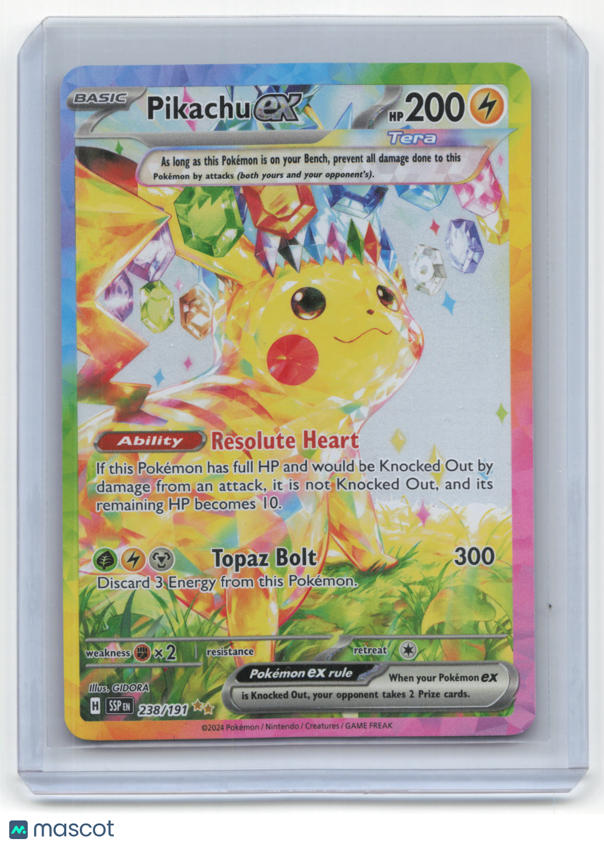 2024 Pokemon Pikachu EX Surging Sparks SIR Holo #238/191 Lightly Played