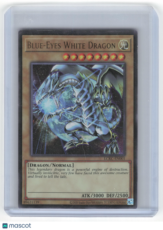 2018 Yu-Gi-Oh! Blue-Eyes White Dragon (V3) UR Foil #LCKC-EN001 Heavily Played