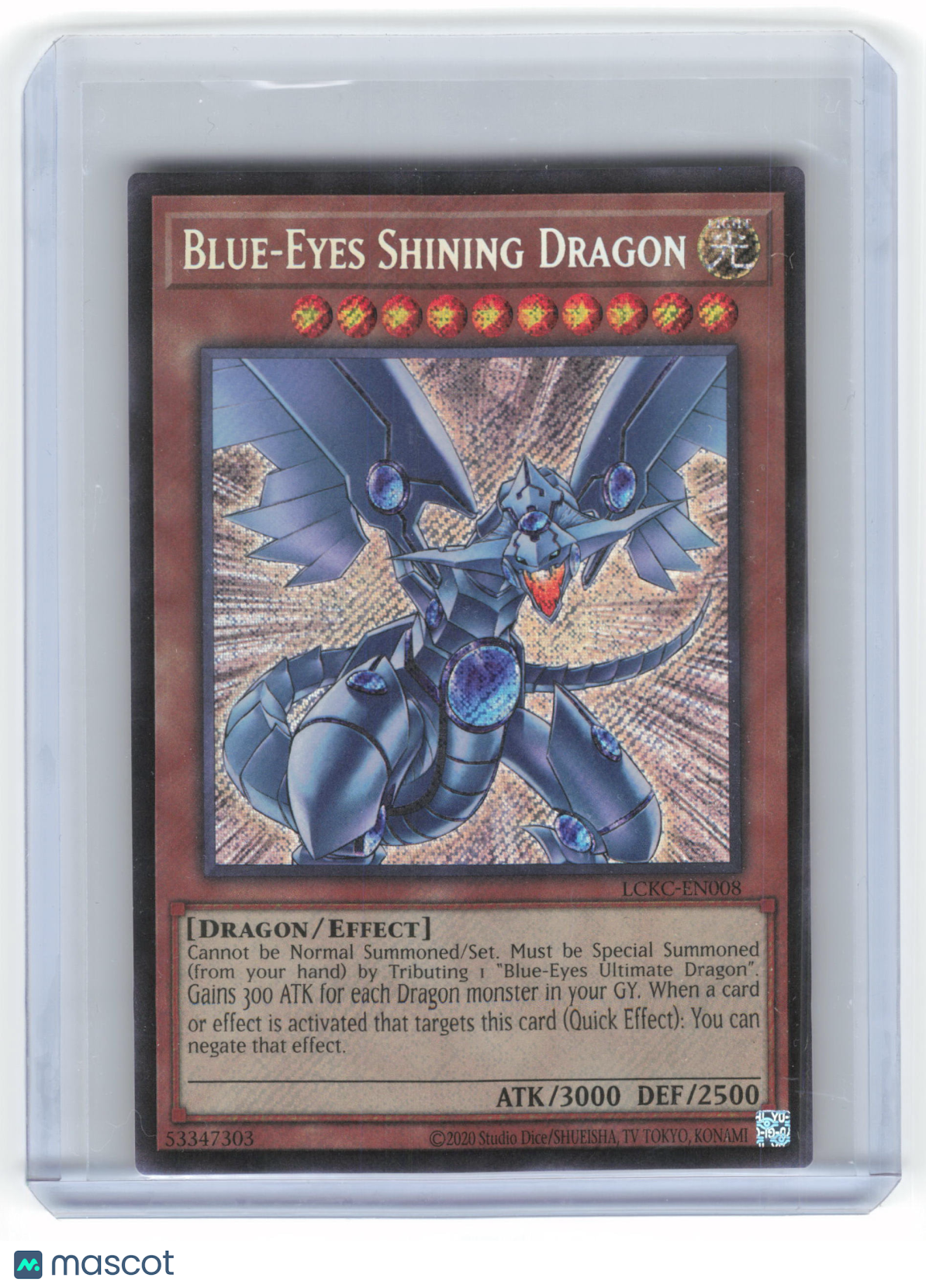 2018 Yu-Gi-Oh! Blue-Eyes Shining Dragon Secret Rare Holo #LCKC-EN008 Near Mint