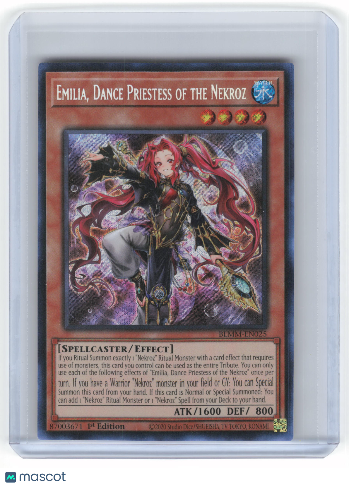 2025 Yu-Gi-Oh! Emilia, Dance Priestess of the Nekroz Holo #BLMM-EN025 1st Ed. NM
