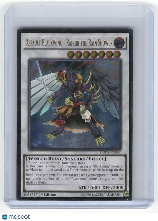 2015 Yu-Gi-Oh! Assault Blackwing - Raikiri the Rain Shower #DOCS-EN047 1st Ed.