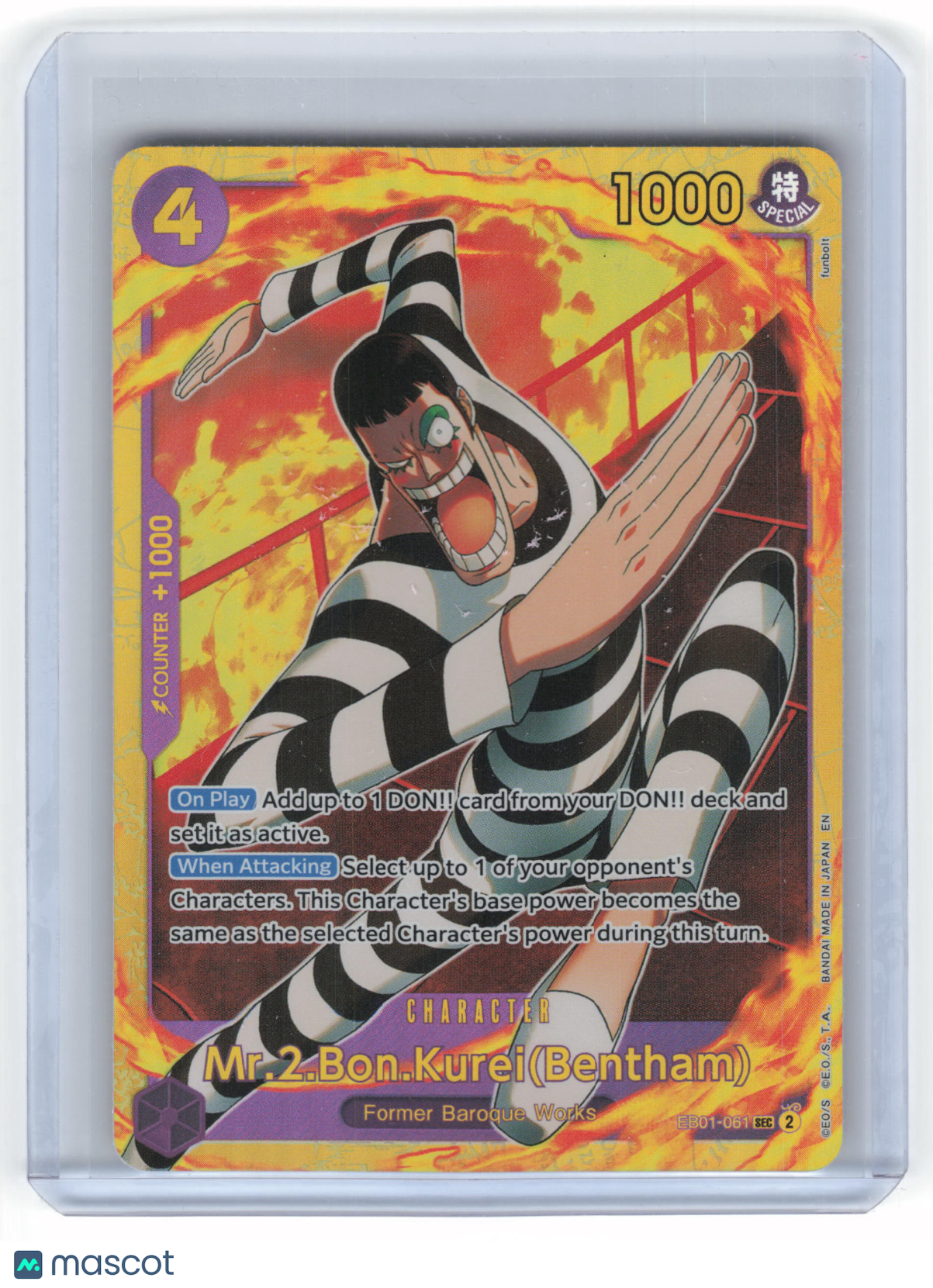 2025 One Piece Mr.2.Bon.Kurei (Bentham) The Best Vol. 2 Holo #EB01-061 (Reprint)