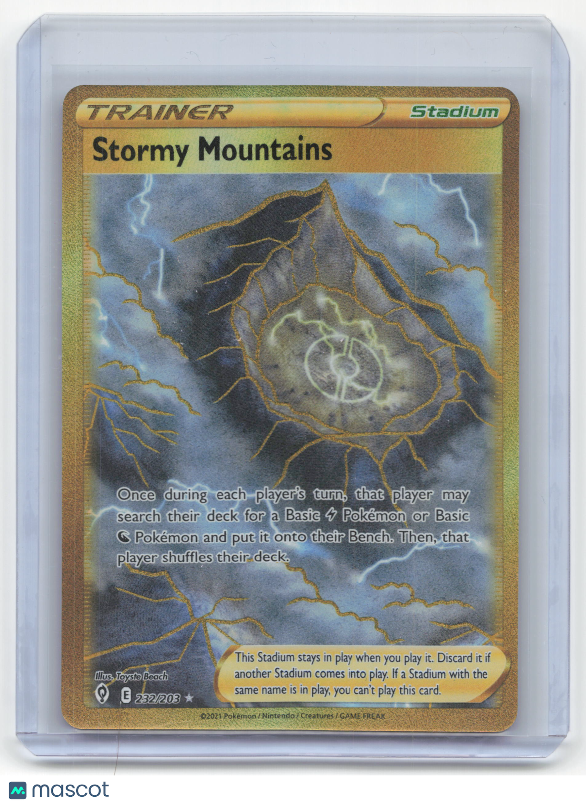 2021 Pokemon Stormy Mountains Evolving Skies Secret Rare Holo #232/203 Near Mint