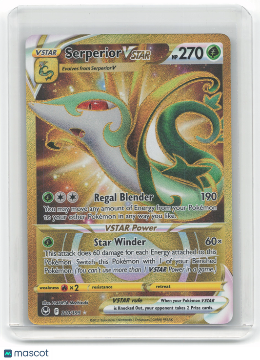 2022 Pokemon Serperior VSTAR Silver Tempest Secret Rare Gold #210/195 Near Mint