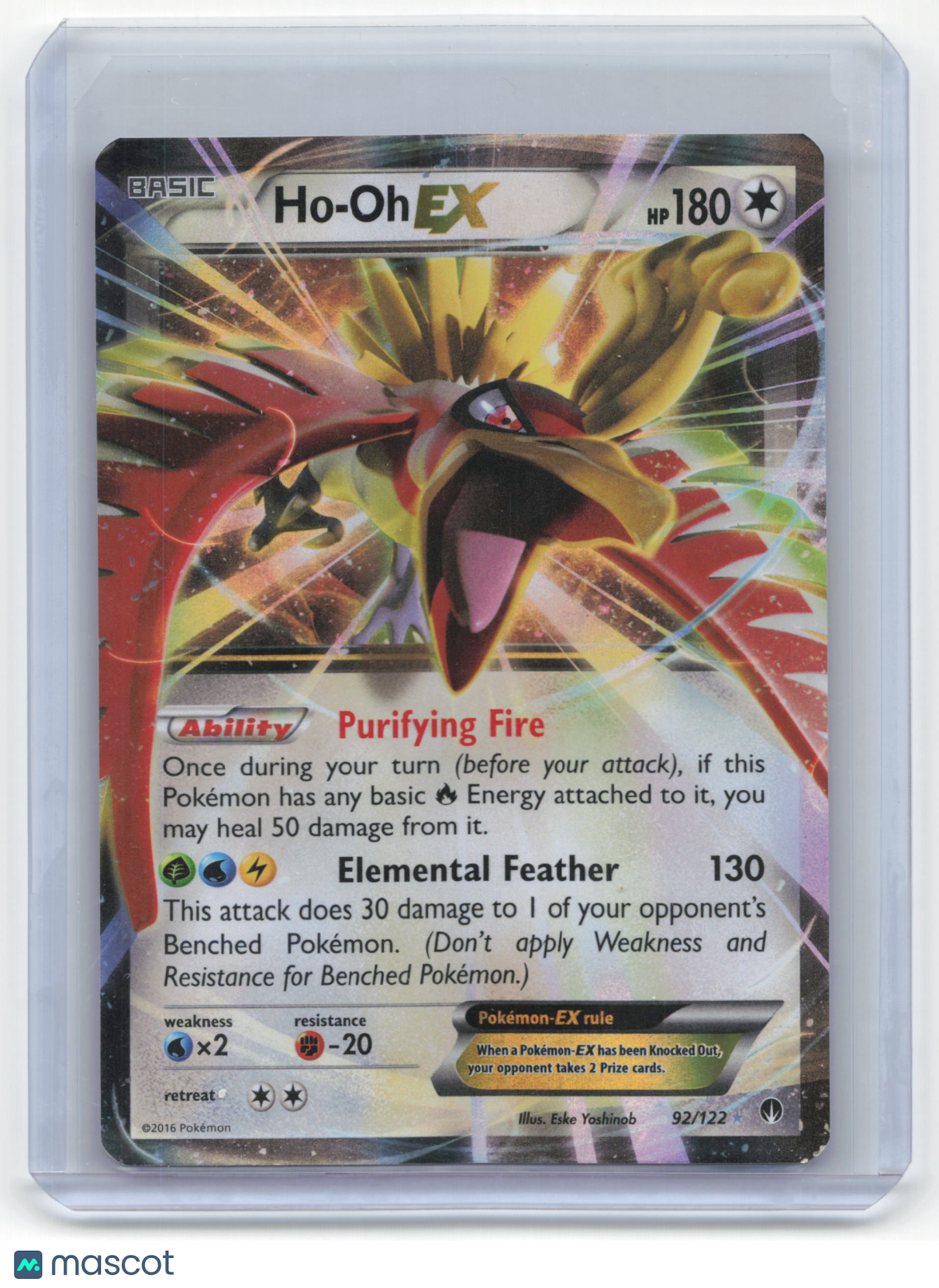 2016 Pokemon Ho-Oh EX BREAKpoint Rare Holo #92/122 Near Mint