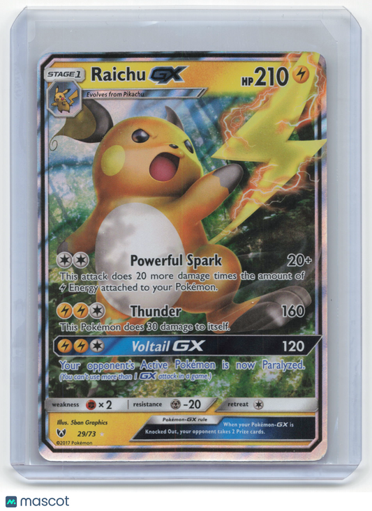 2017 Pokemon Raichu GX Shining Legends Rare Holo #29/73 Near Mint