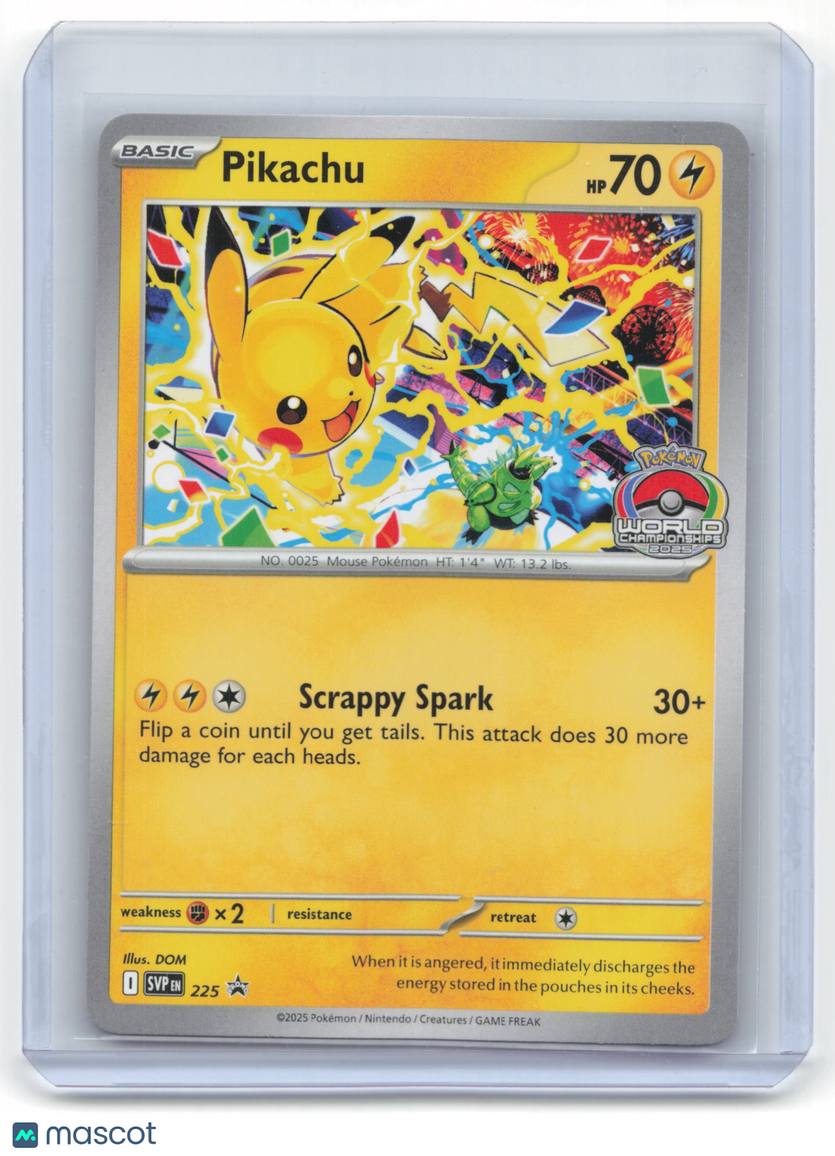2025 Pokemon Pikachu Scarlet & Violet Black Star Promo #225 World Championship