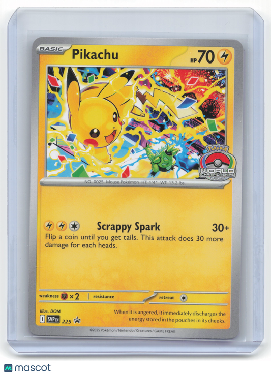 2025 Pokemon Pikachu Scarlet & Violet Black Star Promo #225 World Championship