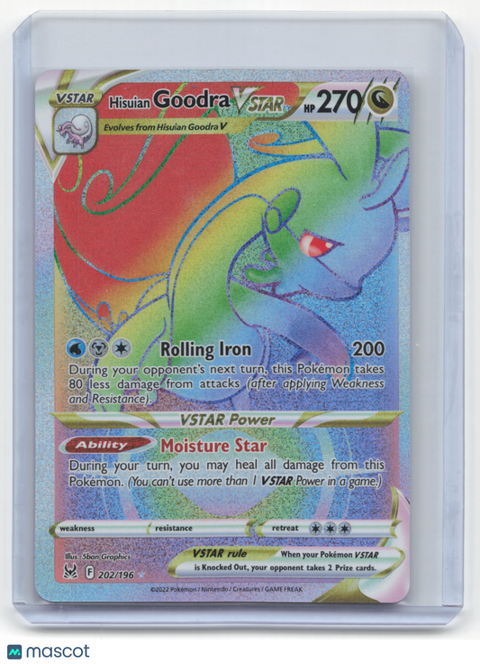 2022 Pokemon Hisuian Goodra VSTAR Lost Origin Secret Rare #202/196 Near Mint