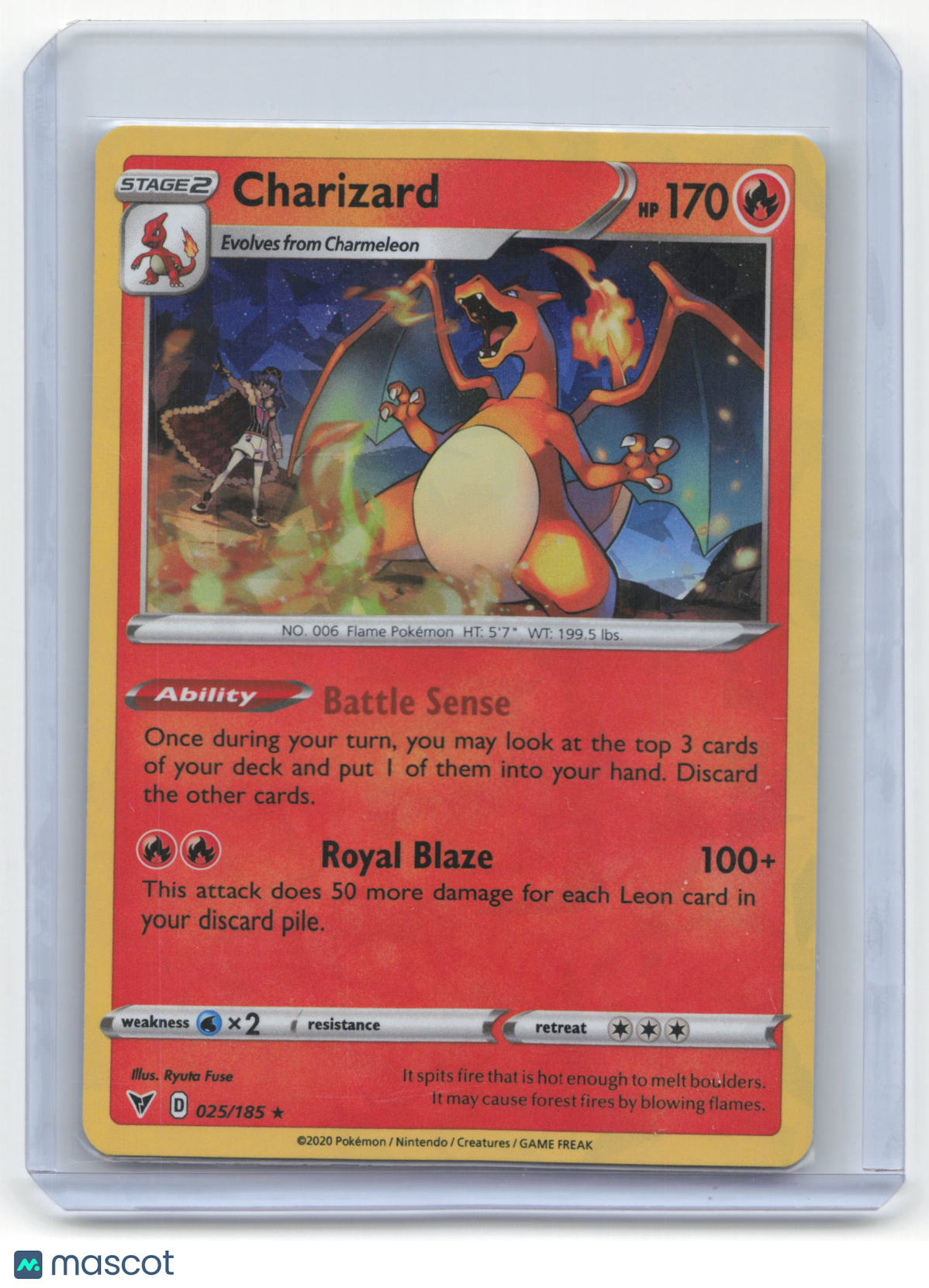 2020 Pokemon Charizard Vivid Voltage Rare Holo #25/185 Near Mint