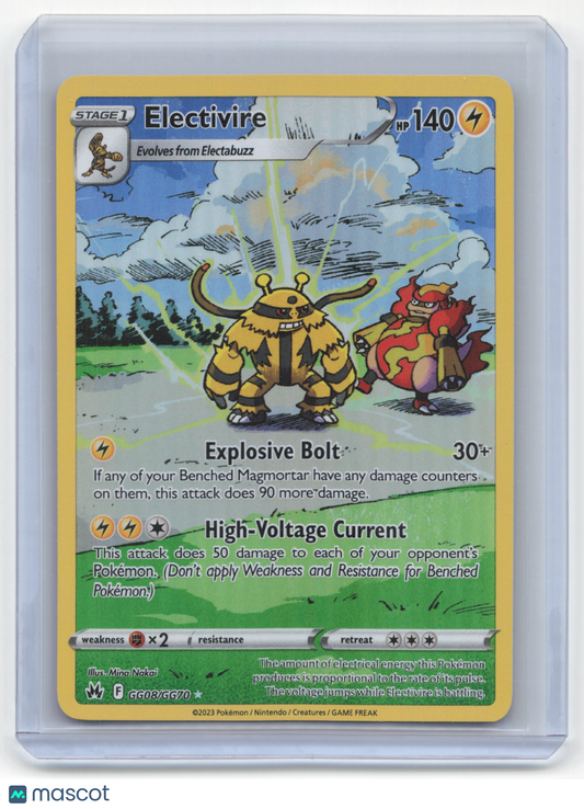2023 Pokemon Electivire Crown Zenith: Galarian Gallery Rare #GG08/GG70 Near Mint