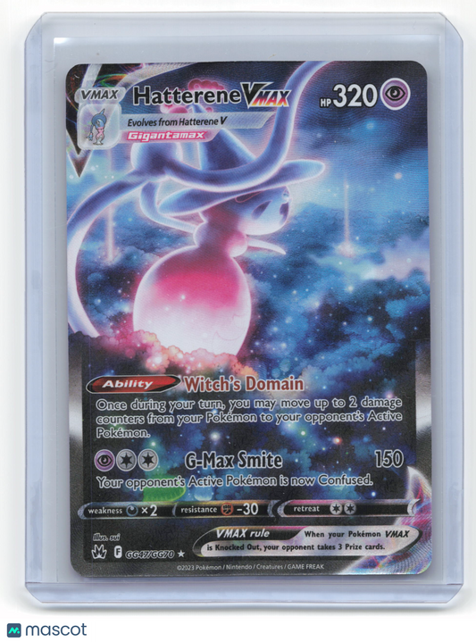 2023 Pokemon Hatterene VMAX Crown Zenith: Galarian Gallery #GG47/GG70 Near Mint