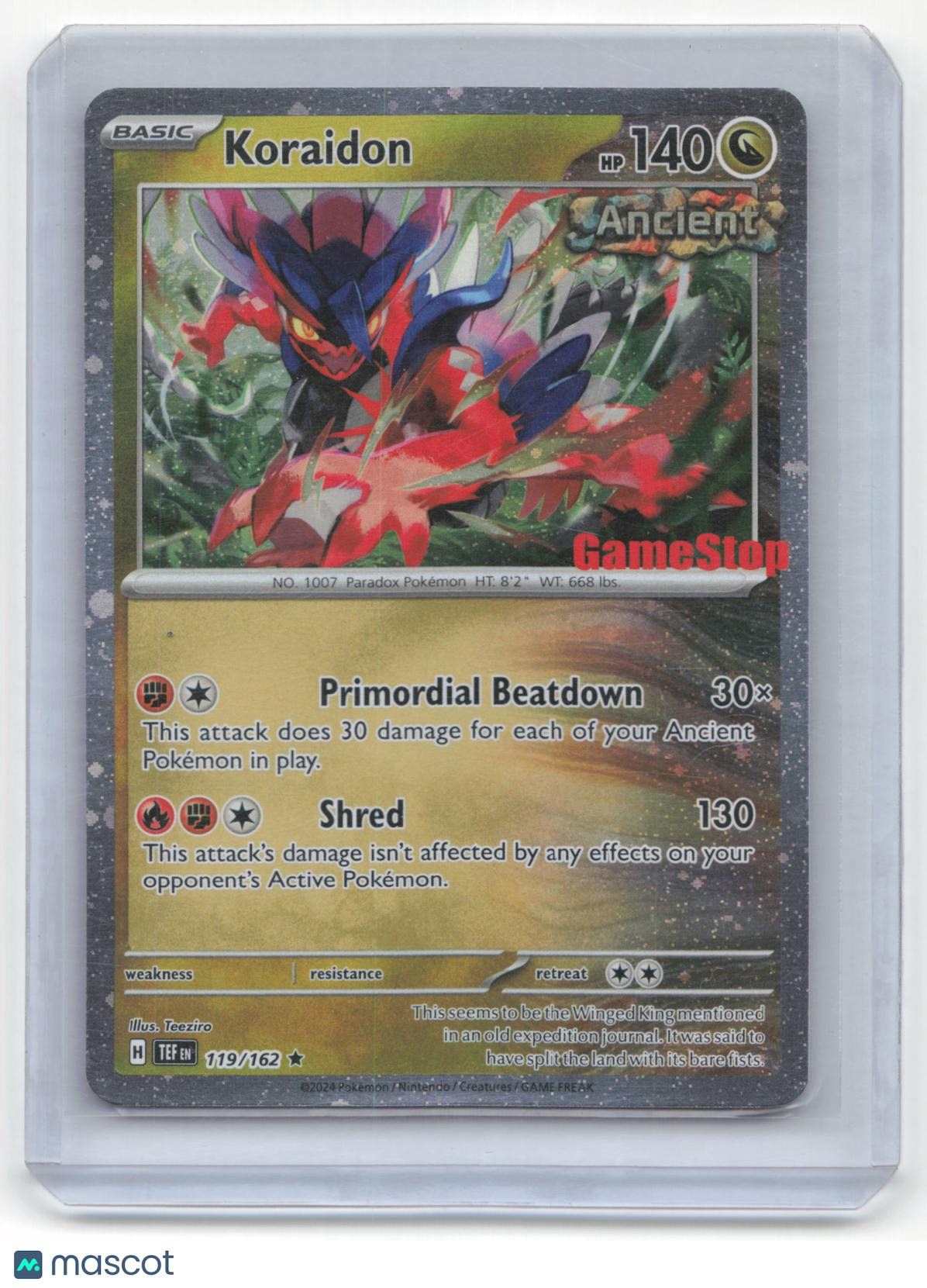 2024 Pokemon Koraidon Temporal Forces Rare Holo #119/162 Near Mint