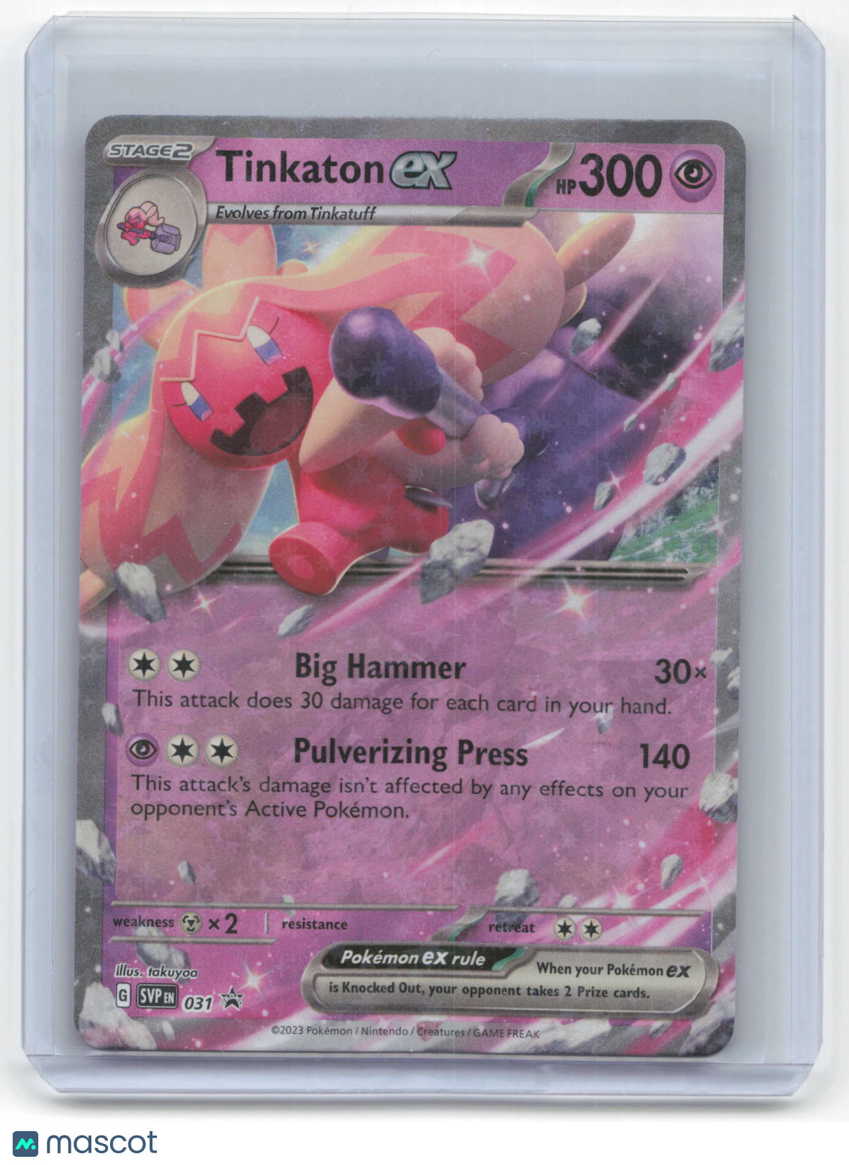 2023 Pokemon Tinkaton EX Scarlet & Violet Black Star Promo Holo #031 Near Mint
