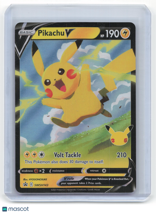 2021 Pokemon Pikachu V Sword & Shield Black Star Promo Holo #SWSH143 Near Mint