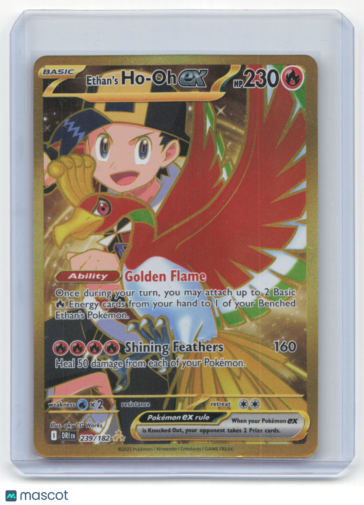 2025 Pokemon Ethan's Ho-Oh EX Destined Rivals Hyper Rare Holo #239/182 Near Mint
