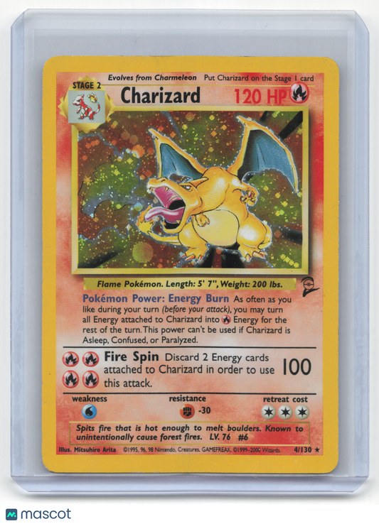 2000 Pokemon Charizard Base Set 2 Rare Holo #4/130 [Damaged]