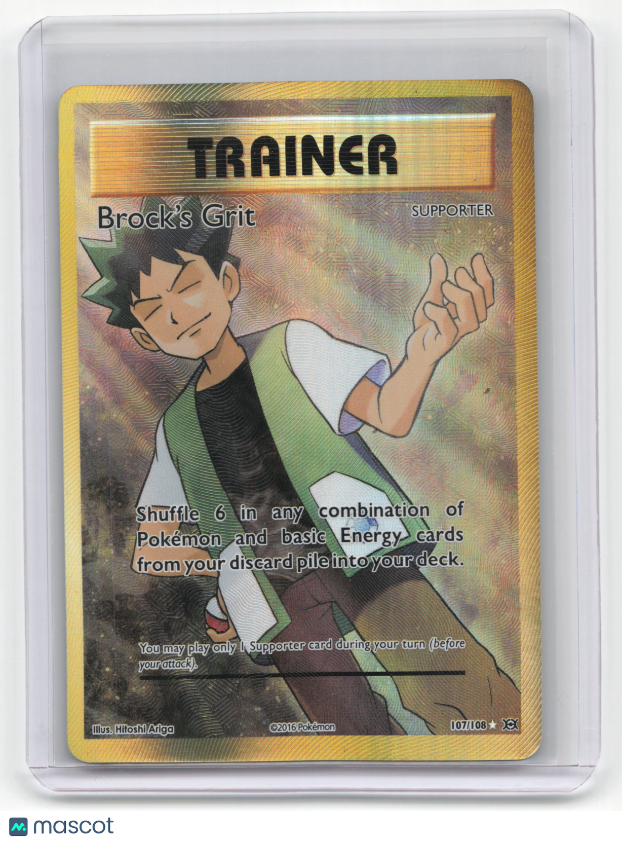 2016 Pokemon Brock's Grit Evolutions Rare Holo #107/108 Lightly Played
