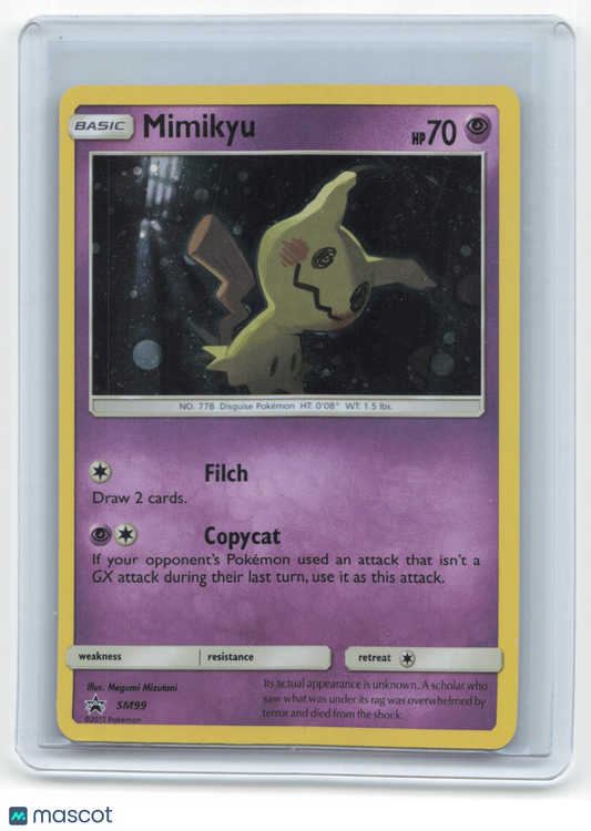 2017 Pokemon Mimikyu Sun & Moon Black Star Promo Holo #SM99 Lightly Played