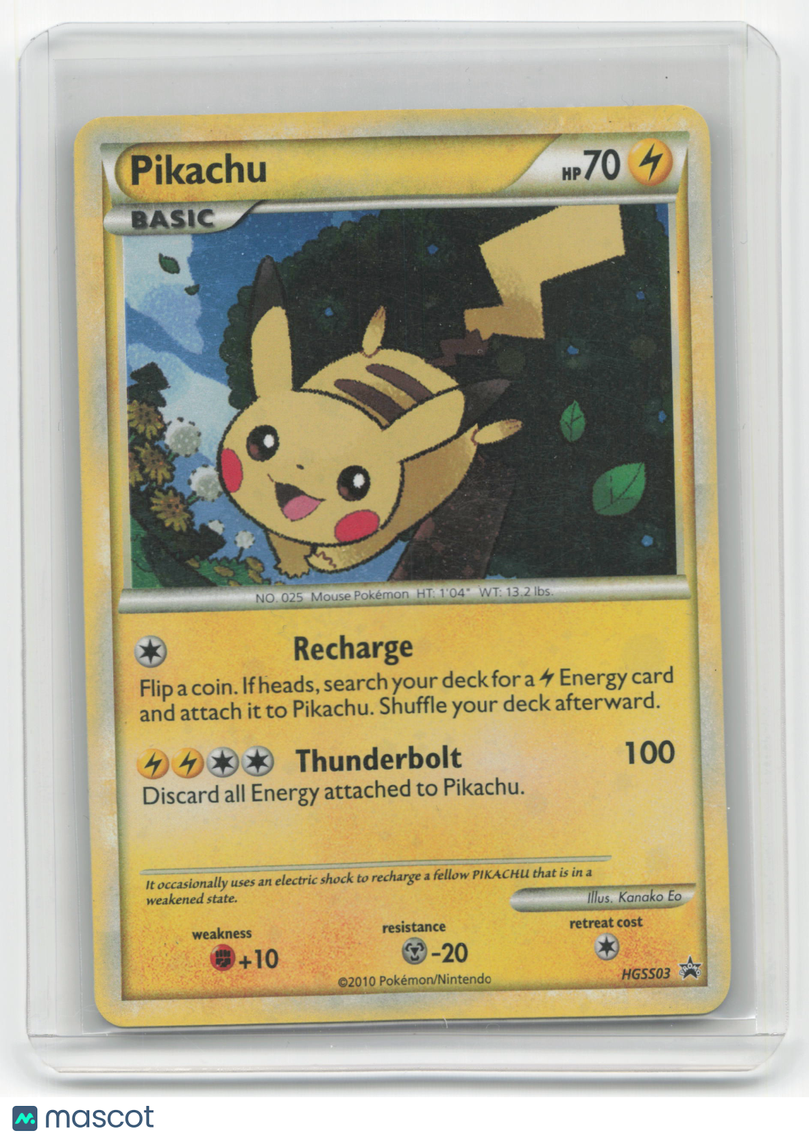 2010 Pokemon Pikachu HeartGold & SoulSilver Black Star Promo #03 Lightly Played