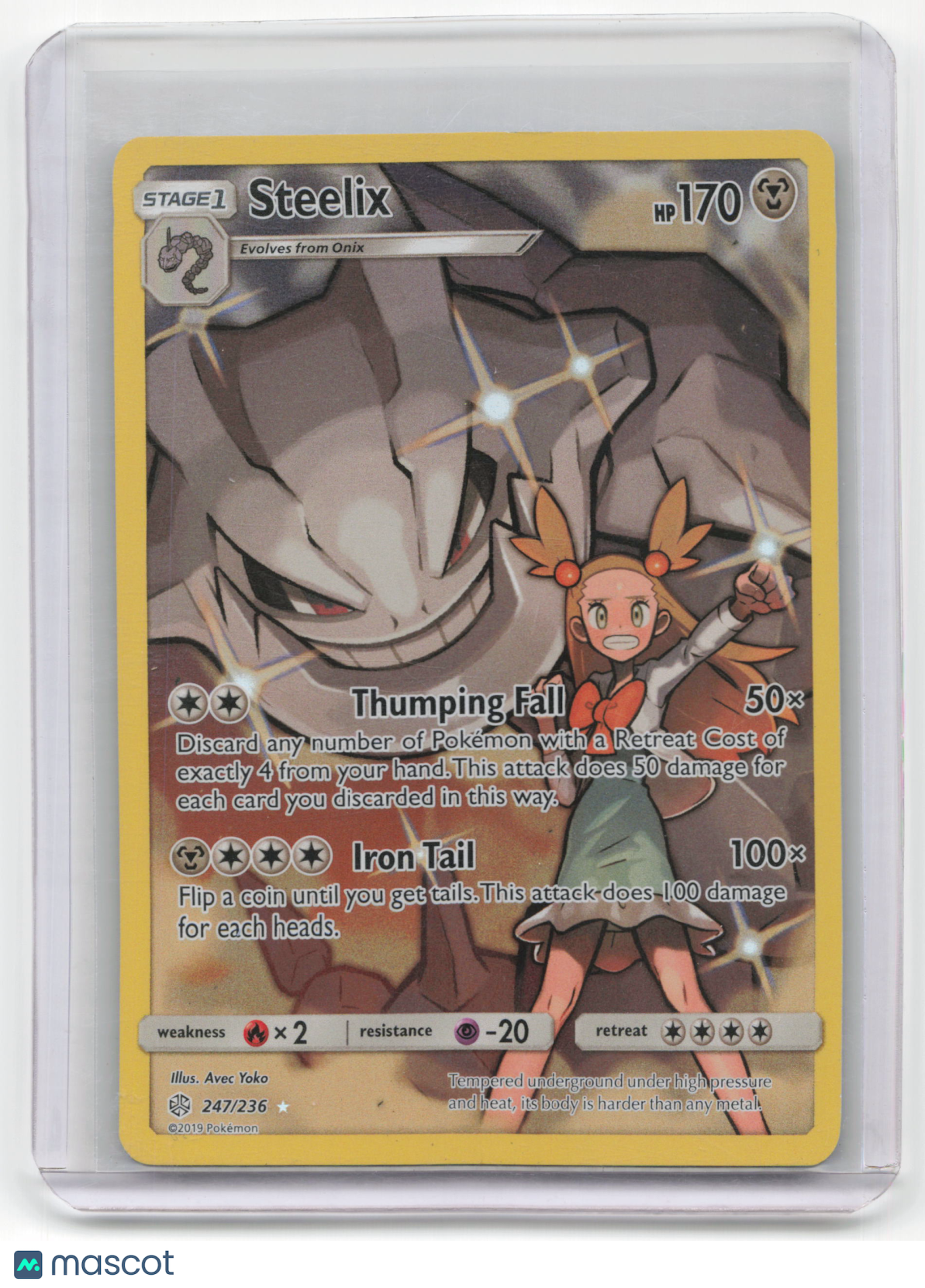 2019 Pokemon Steelix Cosmic Eclipse Secret Rare Holo #247/236 Lightly Played