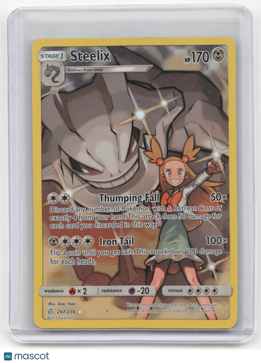 2019 Pokemon Steelix Cosmic Eclipse Secret Rare Holo #247/236 Lightly Played