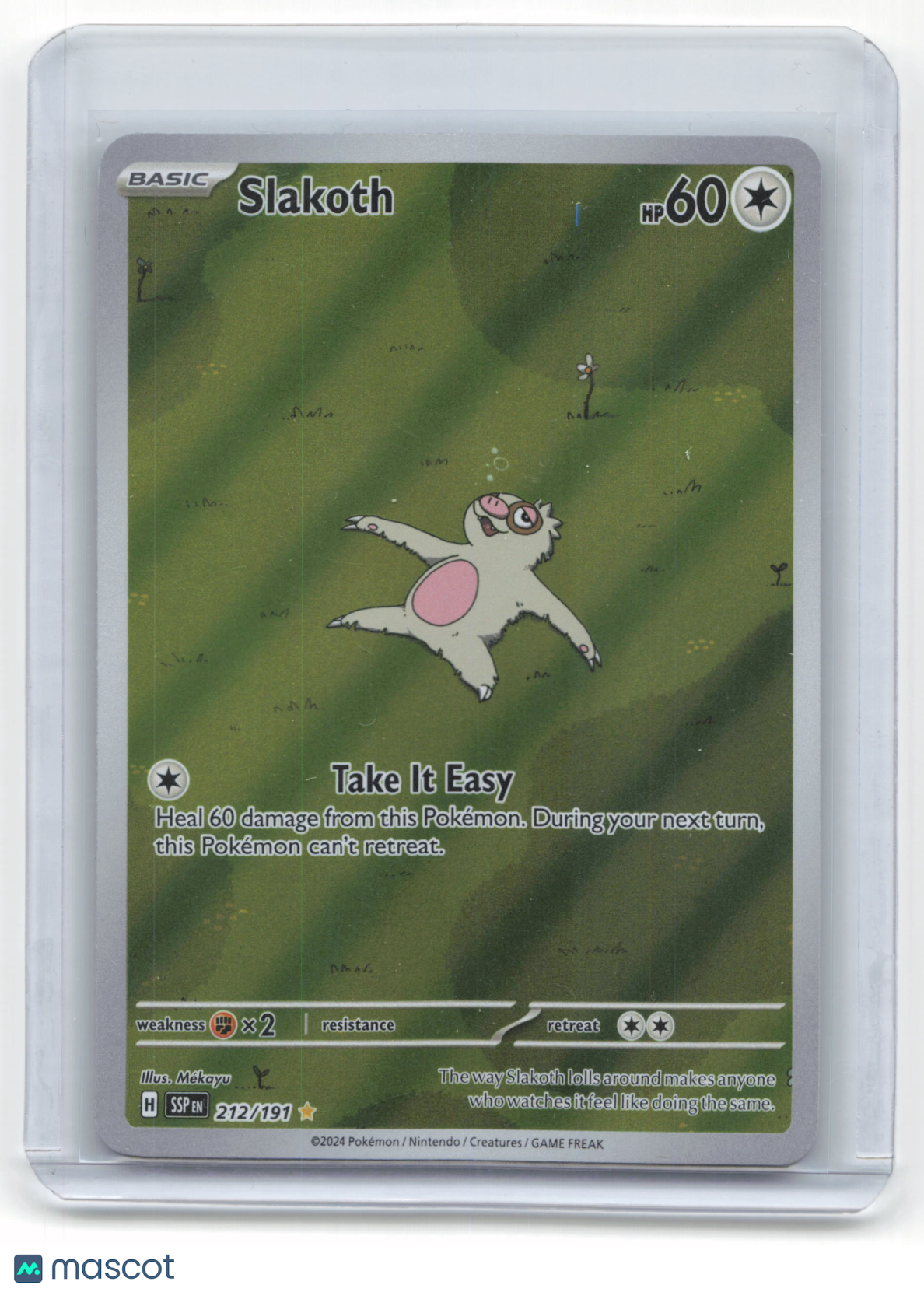 2024 Pokemon Slakoth Surging Sparks Illustration Rare Holo #212/191 Near Mint