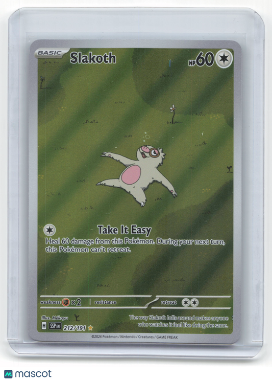2024 Pokemon Slakoth Surging Sparks Illustration Rare Holo #212/191 Near Mint