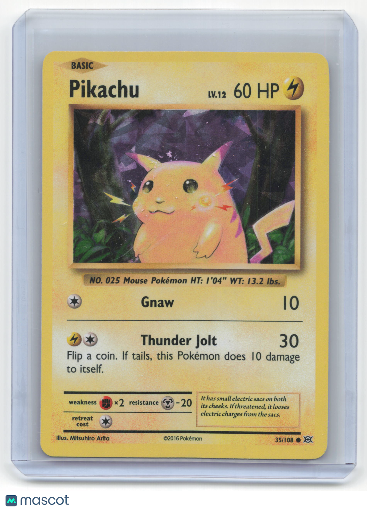 2016 Pokemon Pikachu Evolutions Holo #35/108 (Cracked Ice)