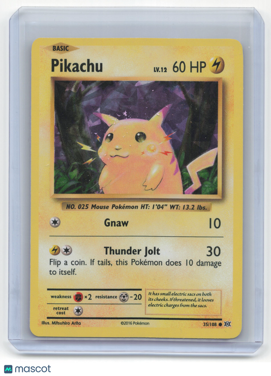 2016 Pokemon Pikachu Evolutions Holo #35/108 (Cracked Ice)