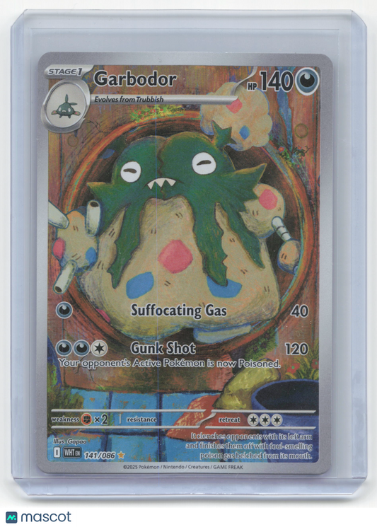 2025 Pokemon Garbodor White Flare Illustration Rare Holo #141/86 Near Mint