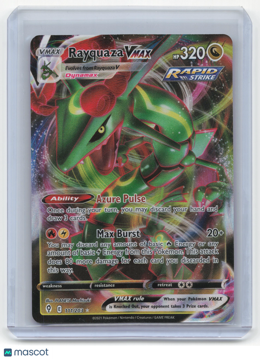 2021 Pokemon Rayquaza VMAX Evolving Skies Rare Holo #111/203 Near Mint