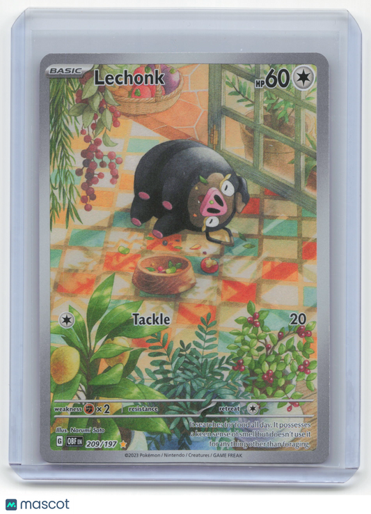 2023 Pokemon Lechonk Obsidian Flames Illustration Rare Holo #209/197 Near Mint