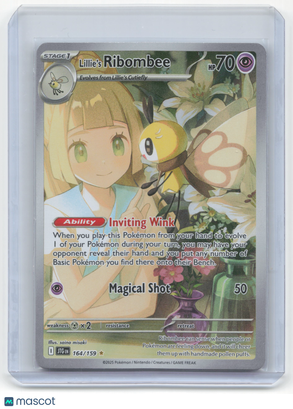 2025 Pokemon Lillie's Ribombee Journey Together Illustration Rare #164/159 NM