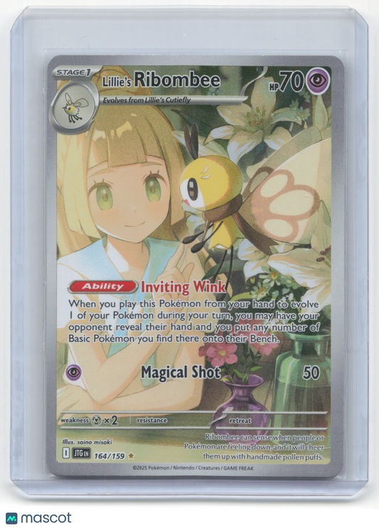 2025 Pokemon Lillie's Ribombee Journey Together Illustration Rare #164/159 NM