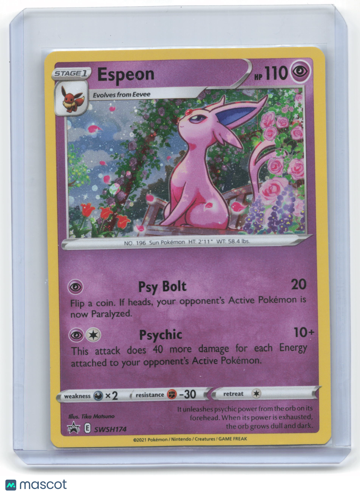 2021 Pokemon Espeon Sword & Shield Black Star Promo Holo #SWSH174 Near Mint