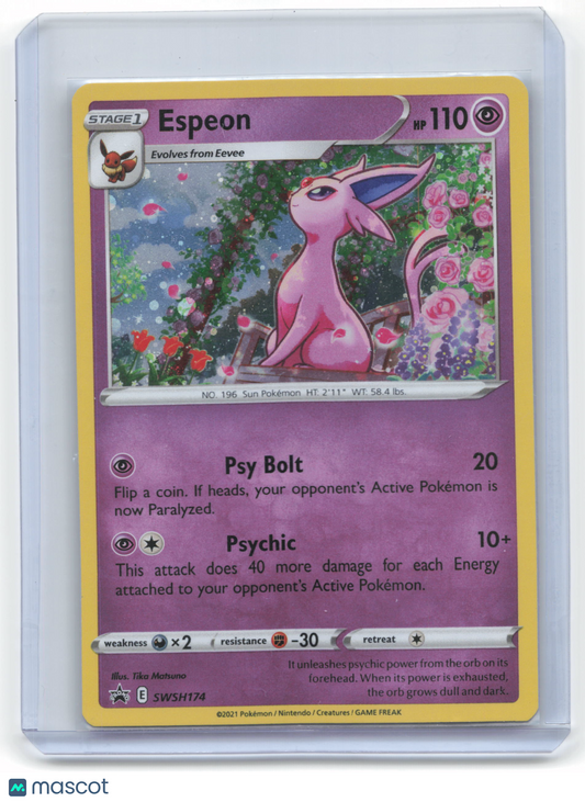 2021 Pokemon Espeon Sword & Shield Black Star Promo Holo #SWSH174 Near Mint